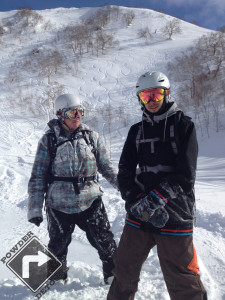 Returning "Detourees" Dan and Quinton looking stoked at their lines